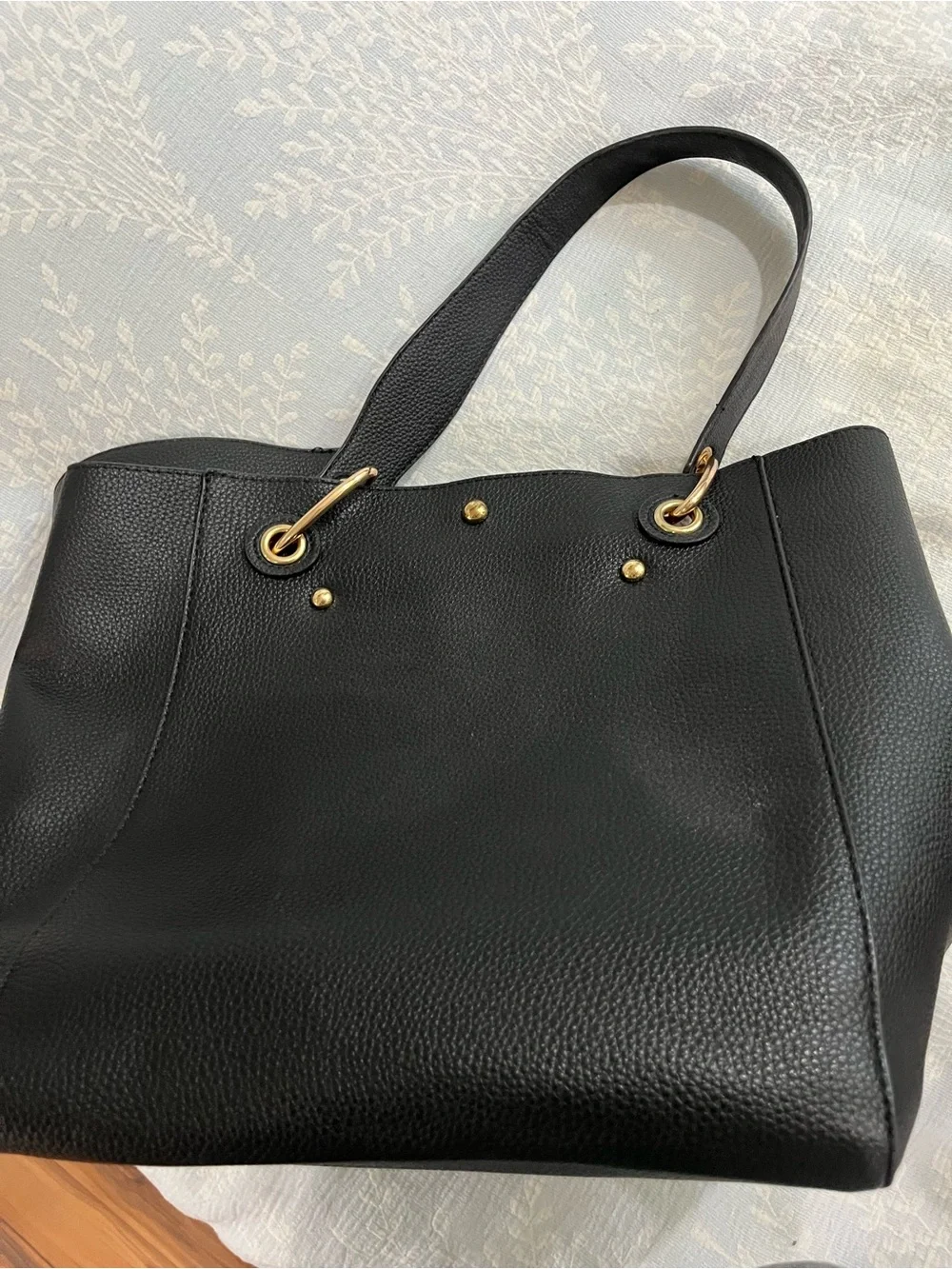 Black  Tote Bag with Gold Hardware